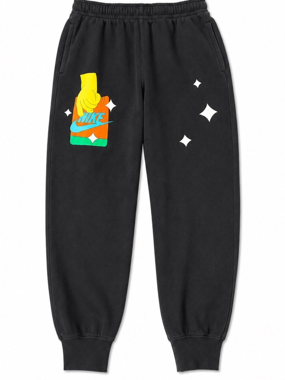 Nike Black Jogger Sweatpants with Colorful Graphic